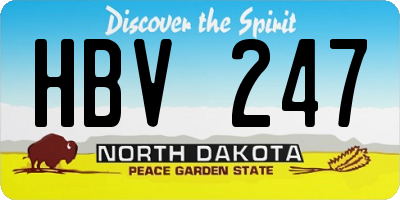 ND license plate HBV247