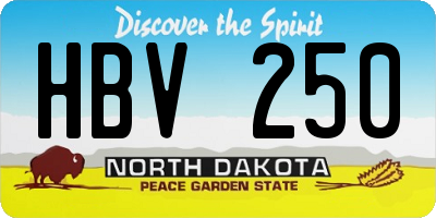 ND license plate HBV250