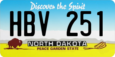 ND license plate HBV251