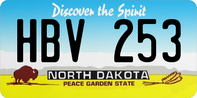 ND license plate HBV253