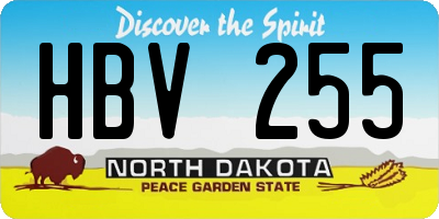 ND license plate HBV255