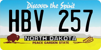 ND license plate HBV257