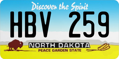 ND license plate HBV259