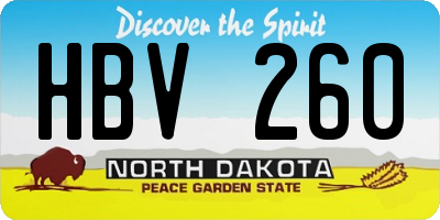 ND license plate HBV260