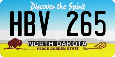 ND license plate HBV265