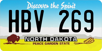 ND license plate HBV269