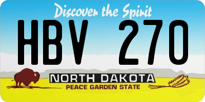 ND license plate HBV270