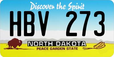 ND license plate HBV273