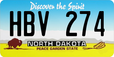 ND license plate HBV274