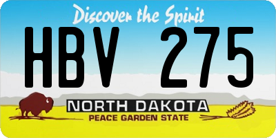 ND license plate HBV275