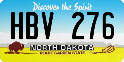 ND license plate HBV276