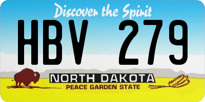 ND license plate HBV279