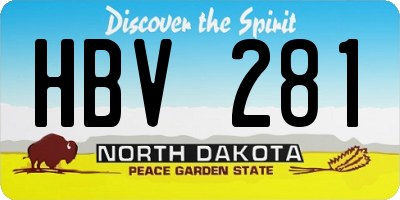 ND license plate HBV281