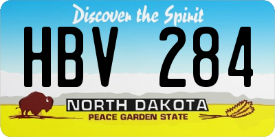 ND license plate HBV284