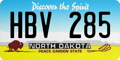 ND license plate HBV285