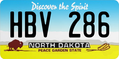 ND license plate HBV286