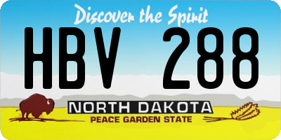 ND license plate HBV288