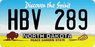 ND license plate HBV289