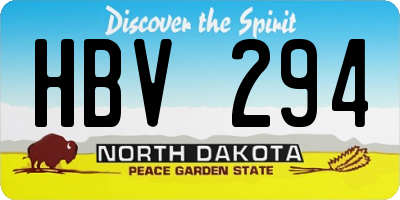 ND license plate HBV294