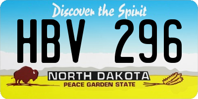 ND license plate HBV296