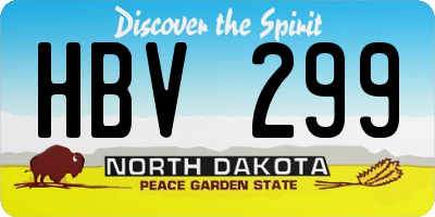 ND license plate HBV299