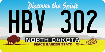 ND license plate HBV302