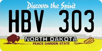 ND license plate HBV303