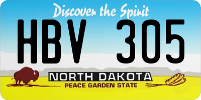 ND license plate HBV305