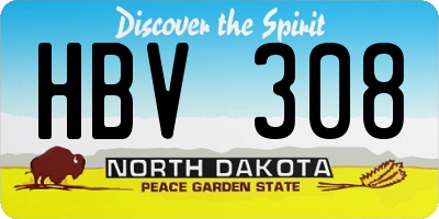 ND license plate HBV308