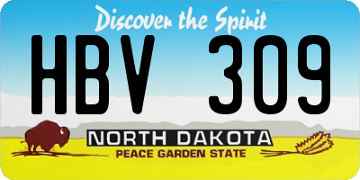 ND license plate HBV309