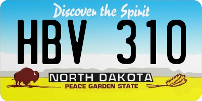 ND license plate HBV310