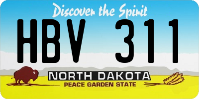 ND license plate HBV311