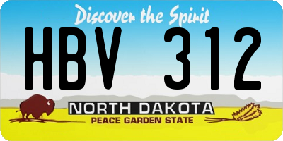 ND license plate HBV312