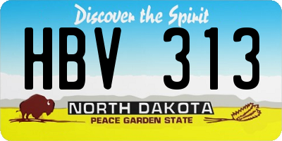 ND license plate HBV313