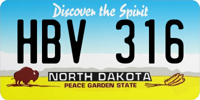 ND license plate HBV316