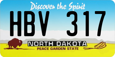 ND license plate HBV317