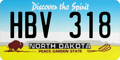 ND license plate HBV318