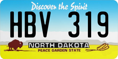 ND license plate HBV319