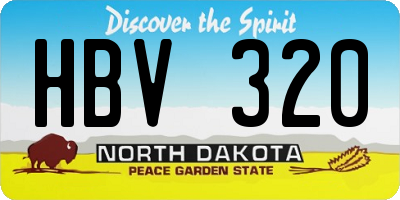 ND license plate HBV320