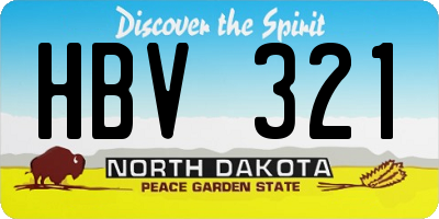 ND license plate HBV321