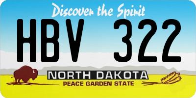 ND license plate HBV322