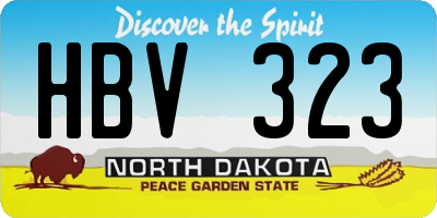 ND license plate HBV323