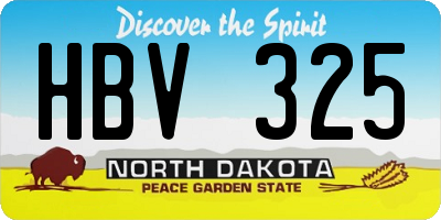 ND license plate HBV325