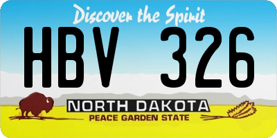 ND license plate HBV326