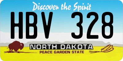 ND license plate HBV328