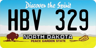 ND license plate HBV329