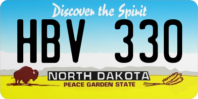 ND license plate HBV330