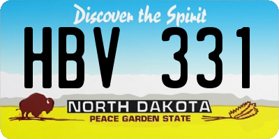 ND license plate HBV331