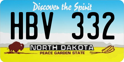 ND license plate HBV332