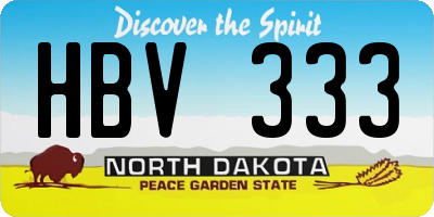 ND license plate HBV333